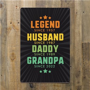 Personalized Legend Husband Dad Grandpa Metal Sign