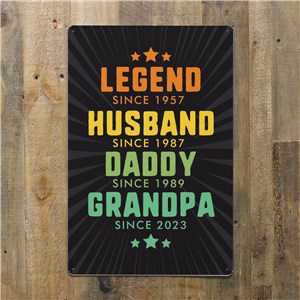 Personalized Legend Husband Dad Grandpa Metal Sign