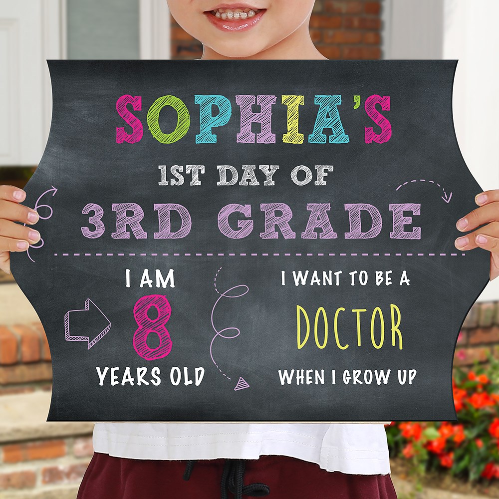 First Day of School Sign with Name, Grade, and Future Career