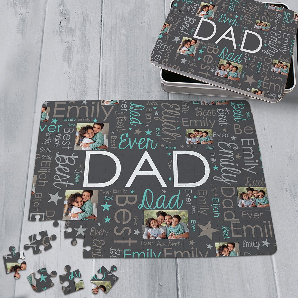Personalized Dad Photo Word Art Puzzle