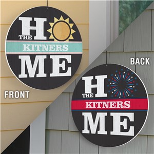 Personalized Double-Sided Seasonal Home Round Sign 62235116