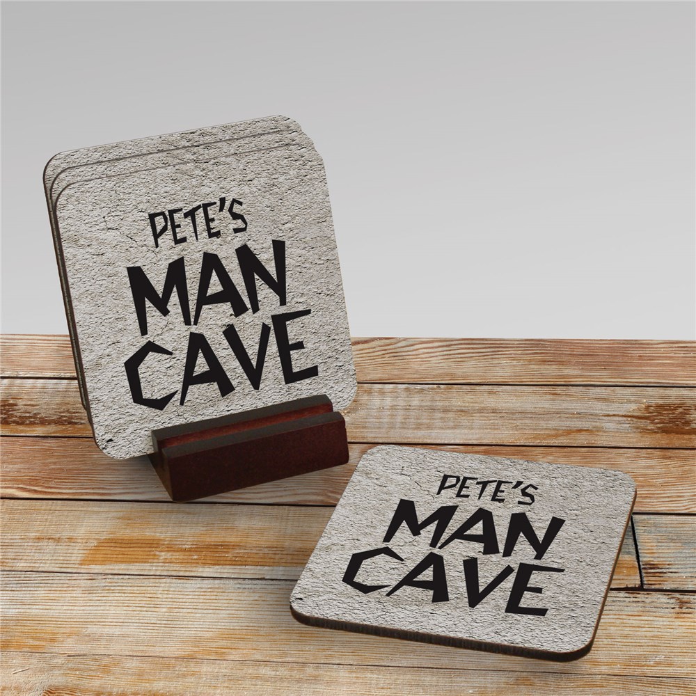 Man Cave Personalized Coaster Set | Mancave Gifts