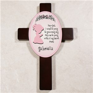 Girl's Bedroom Personalized Prayer Cross | Personalized Baptism Gifts
