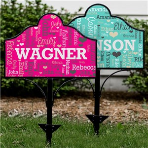 Personalized Family Word-Art Magnetic Sign | Personalized Garden Signs