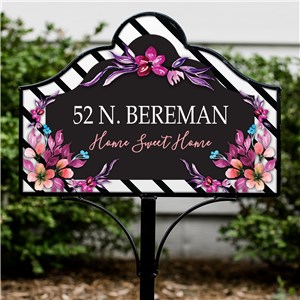Personalized Vibrant Floral Magnetic Sign Set | Personalized Yard Signs