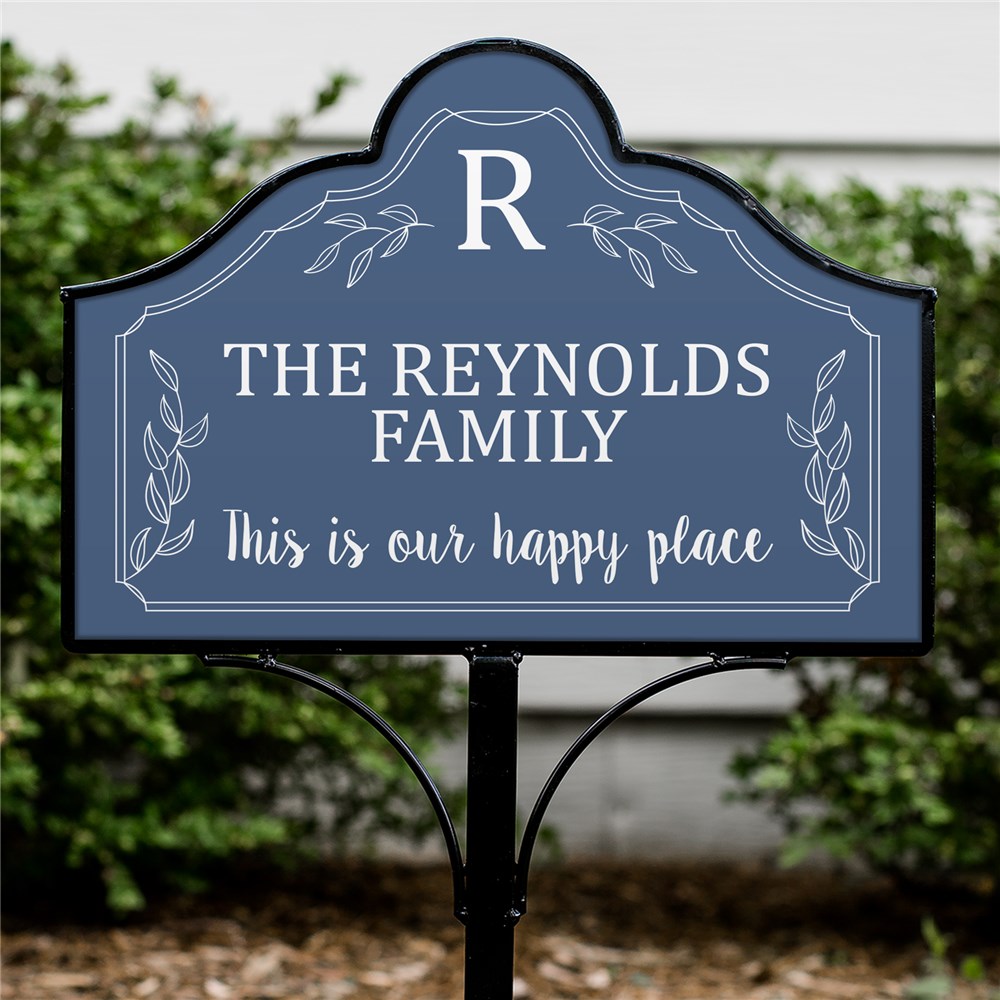 Personalized Happy Place Magnetic Sign Set | Personalized Yard Signs