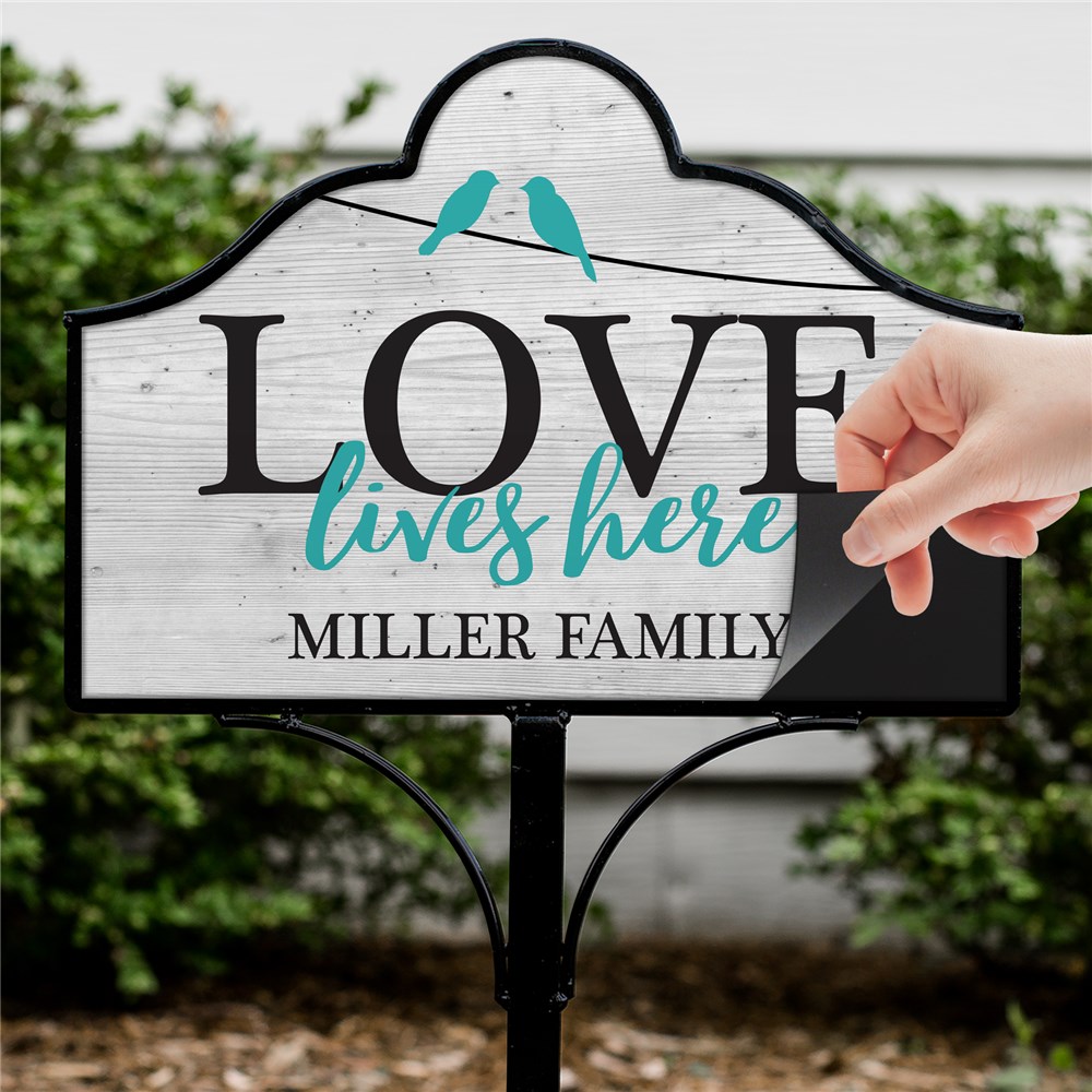 Love Lives Here Personalized Magnetic Sign Set | Personalized Yard Sign