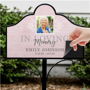 Personalized In Loving Memory Photo Magnetic Sign Set | Personalized Grave Decorations