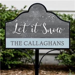 Personalized Let It Snow Magnetic Yard Sign Set | Personalized Garden Signs