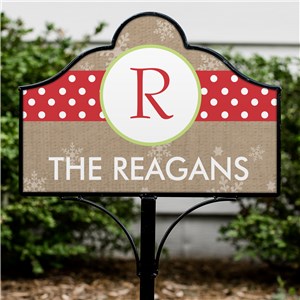 Personalized Whimsical Polka Dot Initial Magnetic Yard Sign Set | Magnetic Signs