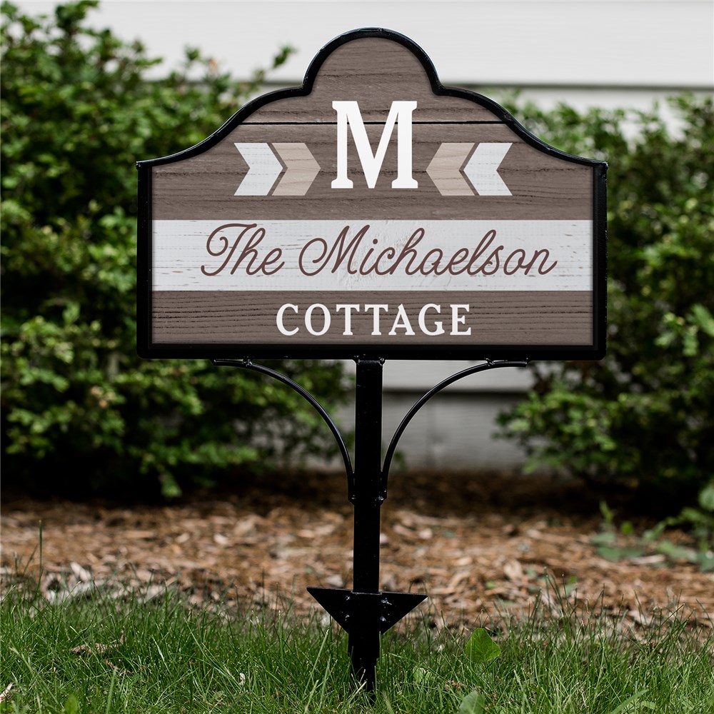 Personalized Metal Yard Sign | Chevron Home Signs