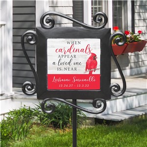 Personalized Memorial Cardinal Garden Stake