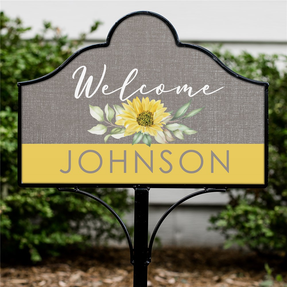 Personalized Sunflower Welcome Magnetic Yard Sign Set