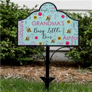 Personalized Busy Bees Word Art Magnetic Metal Collapsible Yard Sign Set
