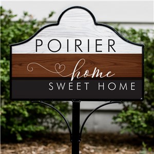 Personalized Home Sweet Home Three Tone Magnetic Yard Sign Set