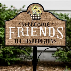 Personalized Welcome Friends Magnetic Yard Sign Set