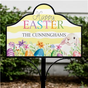 Personalized Happy Easter Watercolor Magnetic Yard Sign Set