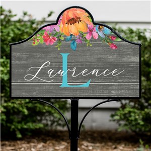 Personalized Rustic Florals Magnetic Yard Sign Set