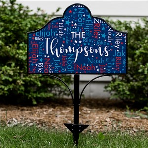 Personalized Red White and Blue Word Art Magnetic Yard Sign Set  6311966410