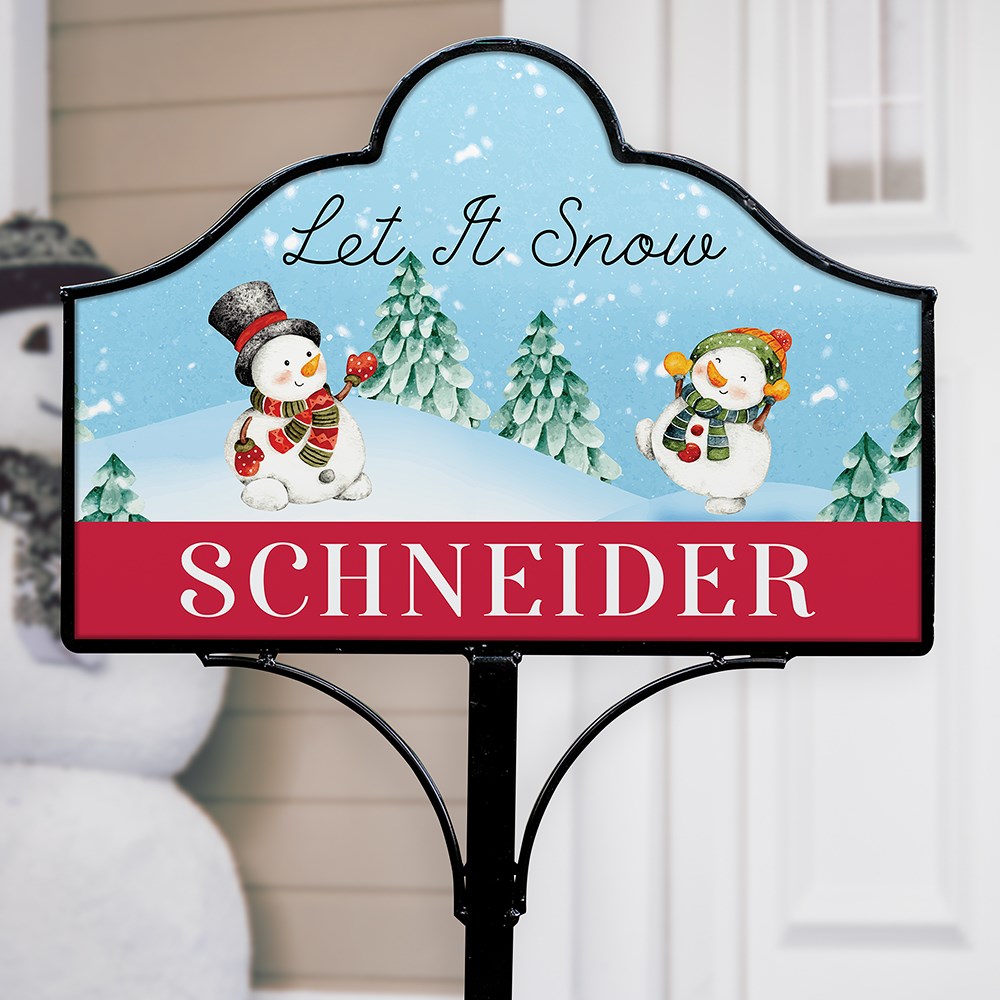 Personalized Let it Snow Magnetic Yard Sign Set