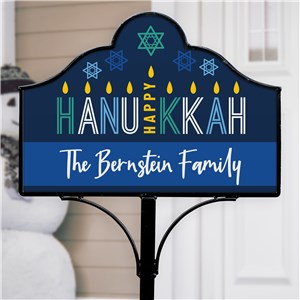 Personalized Menorah Happy Hanukkah Magnetic Yard Sign 6312025310