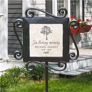 Personalized Memorial Watercolor Tree Garden Stake 631221314