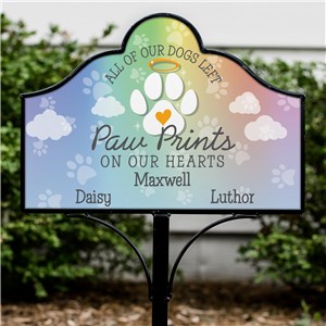 Personalized All of our Dogs Left Paw Prints with Clouds Yard Magnet Set 6312221610