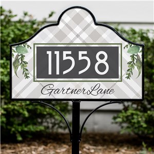 Botanical Plaid Personalized Magnetic Yard Set