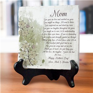 To My Mom Personalized Tumbled Stone Plaque | Custom Gifts For Mom