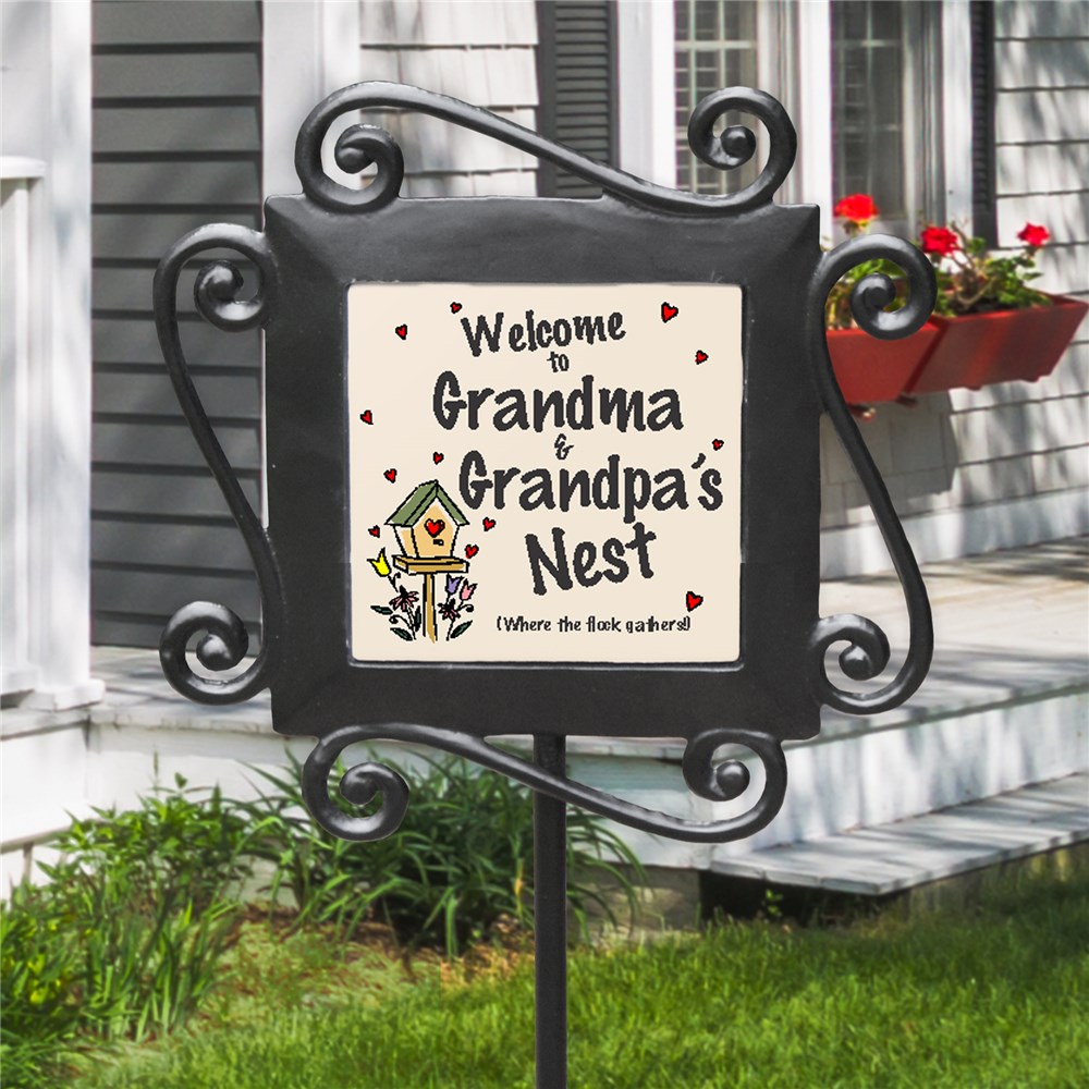 Grandparents House Garden Stake Personalized Garden Marker from