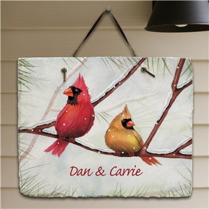 Personalized Cardinals Welcome Slate Plaque | Personalized Christmas Signs