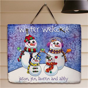 Personalized Snowman Family Slate Plaque | Personalized Christmas Signs