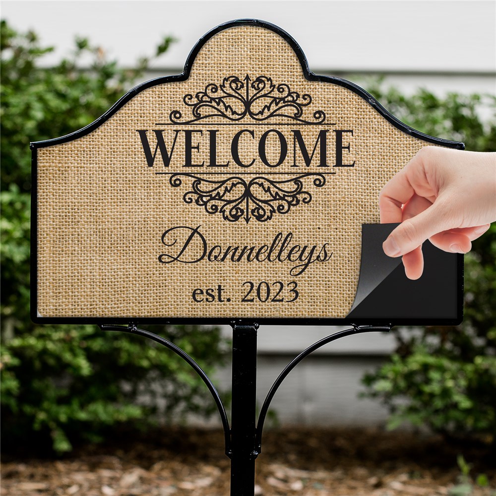 Personalized Welcome Magnetic Sign | Personalized Garden Sign Set 