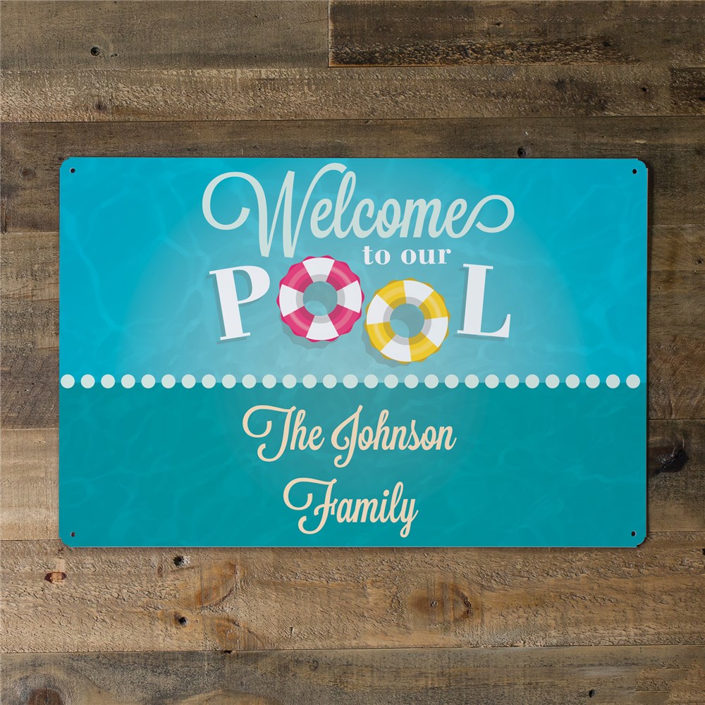 Personalized Swimming Pool Metal Wall Sign 643374