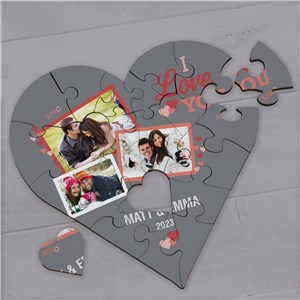Personalized I Love You Photo Heart Puzzle | Personalized Valentine's Gifts