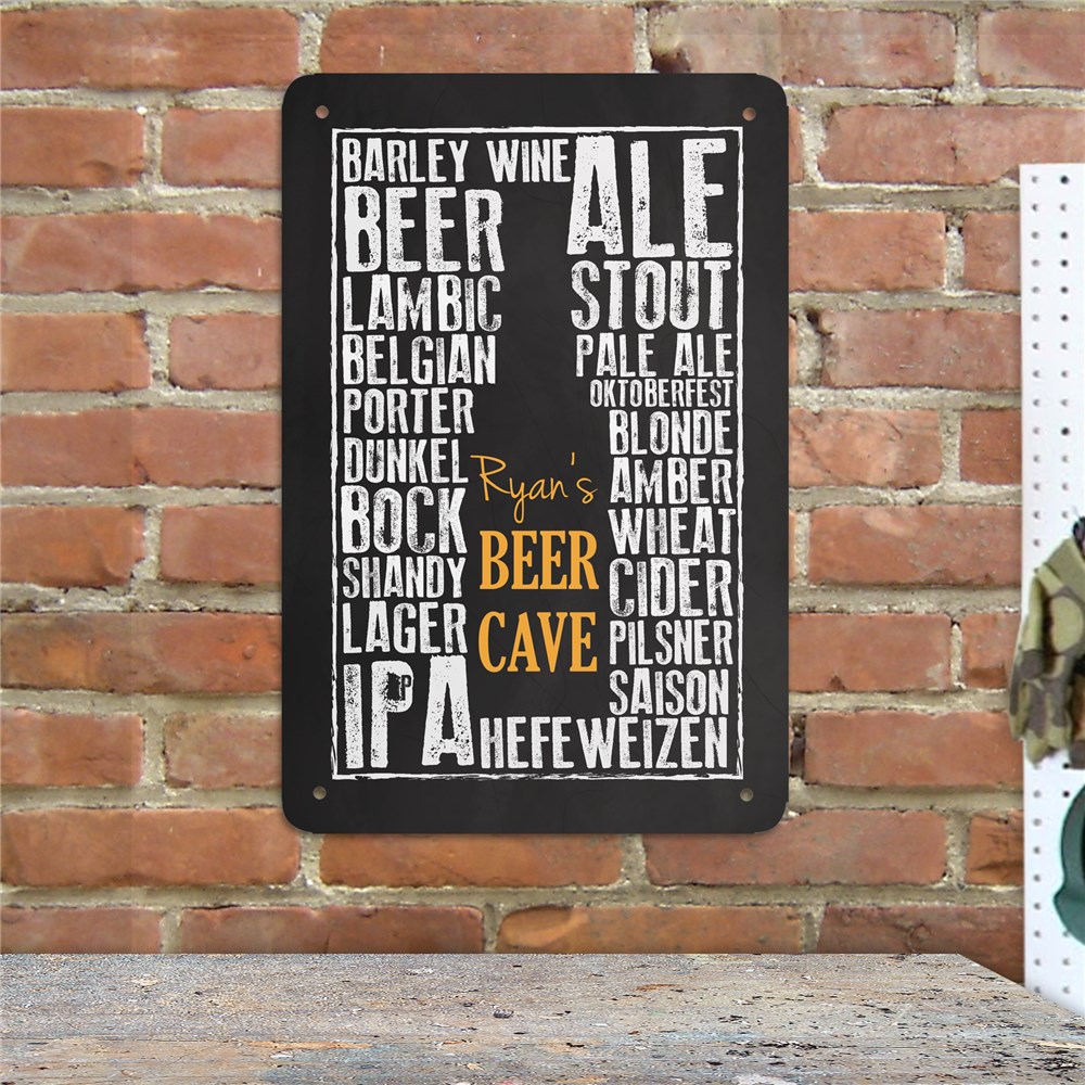 Personalized Beer Cave Wall Sign | GiftsForYouNow