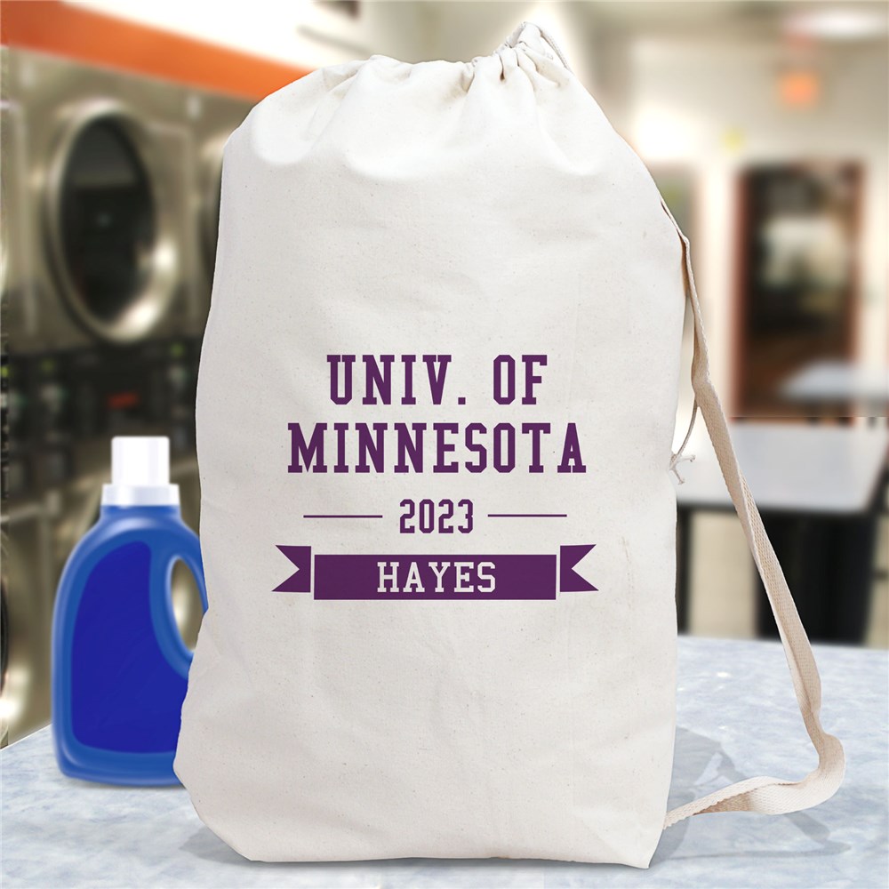 Personalized College Laundry Bag | Graduate Gifts