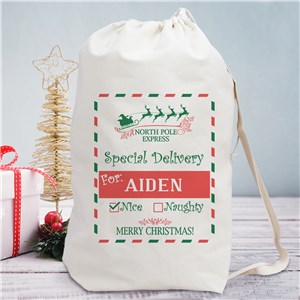 Personalized Christmas Laundry Bag | North Pole Laundry Bag