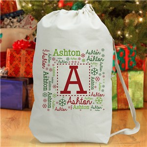 Personalized Initial Word Art Gift Sack