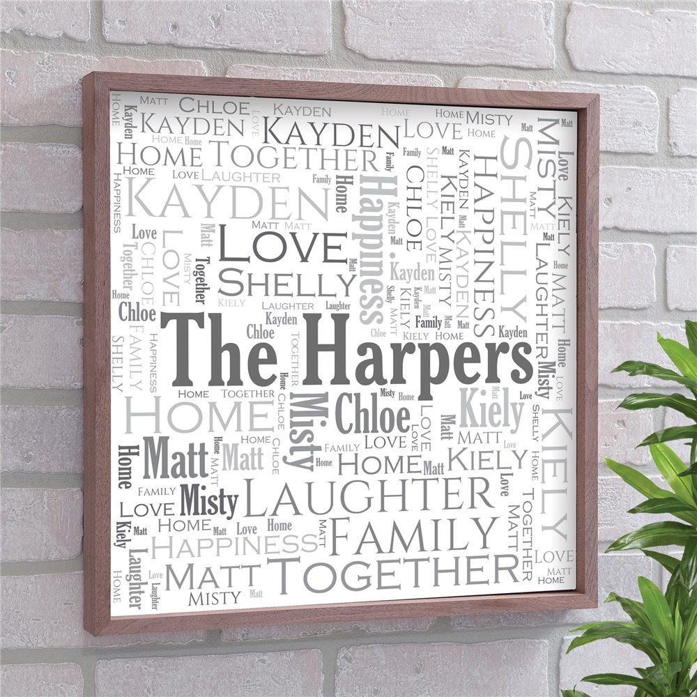 Personalized Wall Art | Framed Family Name Word Art