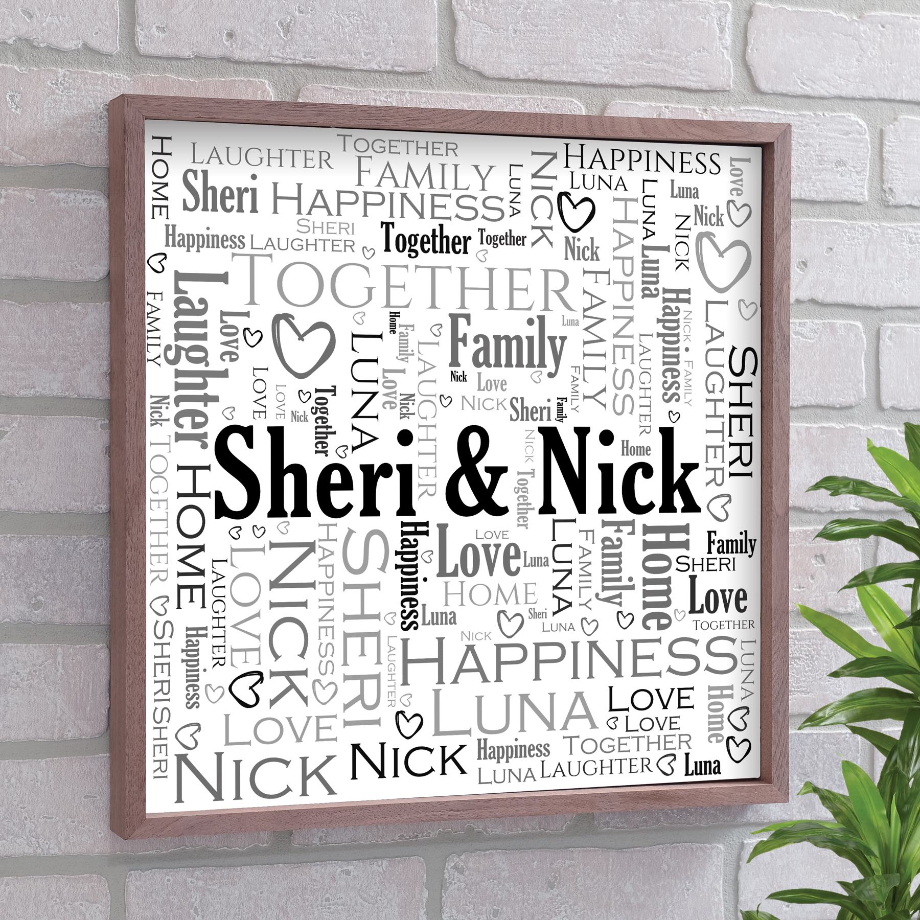Personalized Wall Art | Framed Family Name Word Art