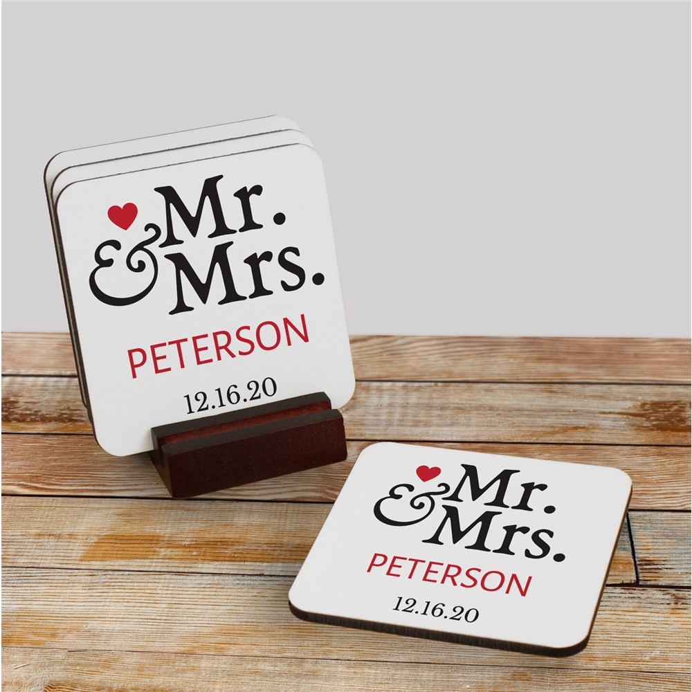 Mr and Mrs Personalized Coasters GiftsForYouNow