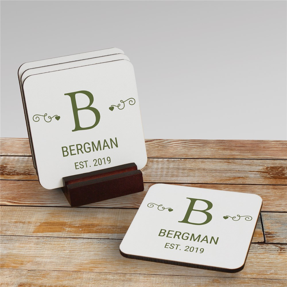 Family Monogram Personalized Coasters GiftsForYouNow