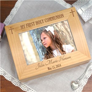 Engraved Cross First Communion Box | Personalized Keepsake Box