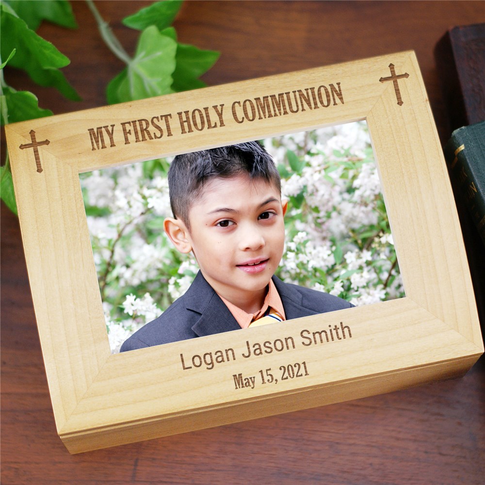 Engraved Dove First Communion Box | Personalized Keepsake Box