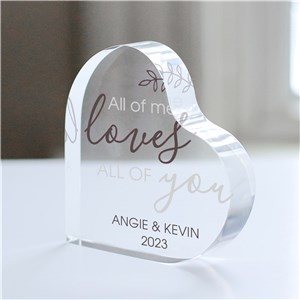 Personalized All Of Me Acrylic Heart Keepsake | Personalized Valentine's Day Gifts For Her