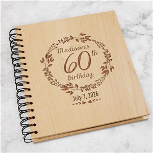 Engraved Happy Birthday Wreath Photo Album | Birthday Photo Album