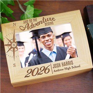 Engraved Adventure Begins Photo Keepsake | Personalized Keepsake Box