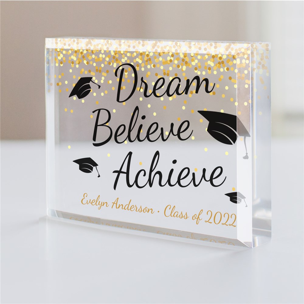 Personalized Dream.Believe.Achieve Keepsake | Personalized Grad Gifts