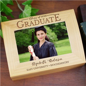 Engraved Class of Graduate Photo Keepsake | Personalized Keepsake Box
